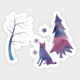 Belgian Malinois Shepherd Winter Snowflakes Sticker